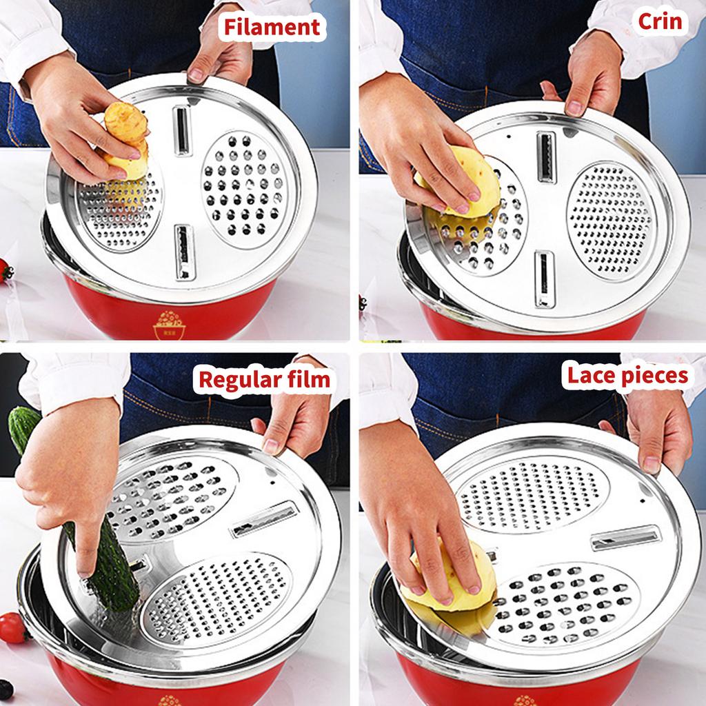 Robust Stainless Steel Basin with Drain Lid Perfect For Party Preps Shredding And Chopping Basin Ideal For Home Chefs
