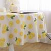 Lexuanxiu Baumwolle & Leinen Zitronenmuster Tischdecke - Stilvoller Ins-Stil für kleine runde oder Kaffeetische