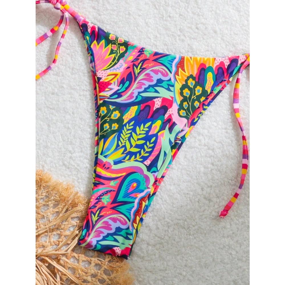 Women's High-quality Split Swimsuit Colorful Print Sexy Waist Cinched Waist Skinny Seaside Hot Spring Resort Swimsuit