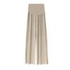 Cool Ice Silk Wide-Leg Pleated Maternity Crop Pants