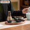 Jianzhan Matcha Four-piece Set Tea Bowl Whisk Stand Ceramic Accessories Song Dynasty Ceremony Play Supplies Craft Accessories