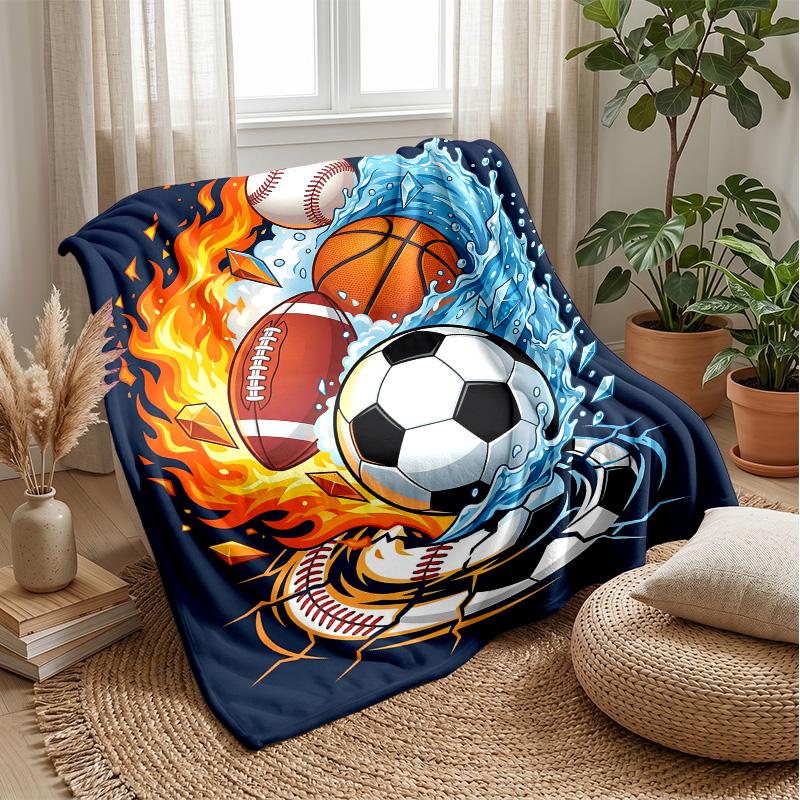 Sports in Flames and Water 7 Theme blanket Lightweight Warm Flannel Blanket Decorative Throw Blanket for Home Decoration
