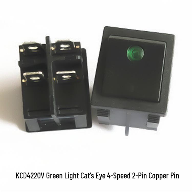 Rocker Power Reset Switch, 16A 250V, 4/6-Pin, 2/3-Position with Light, KCD4 Boat Shape