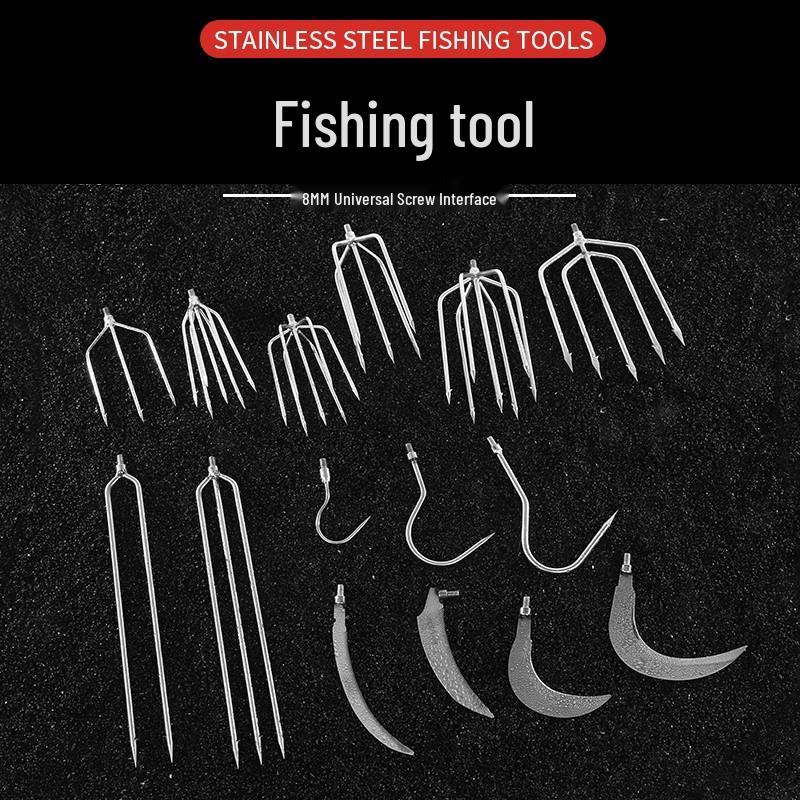 Portable Steel Fish Fork: Thickened Sickle-Style Spike for Fishing