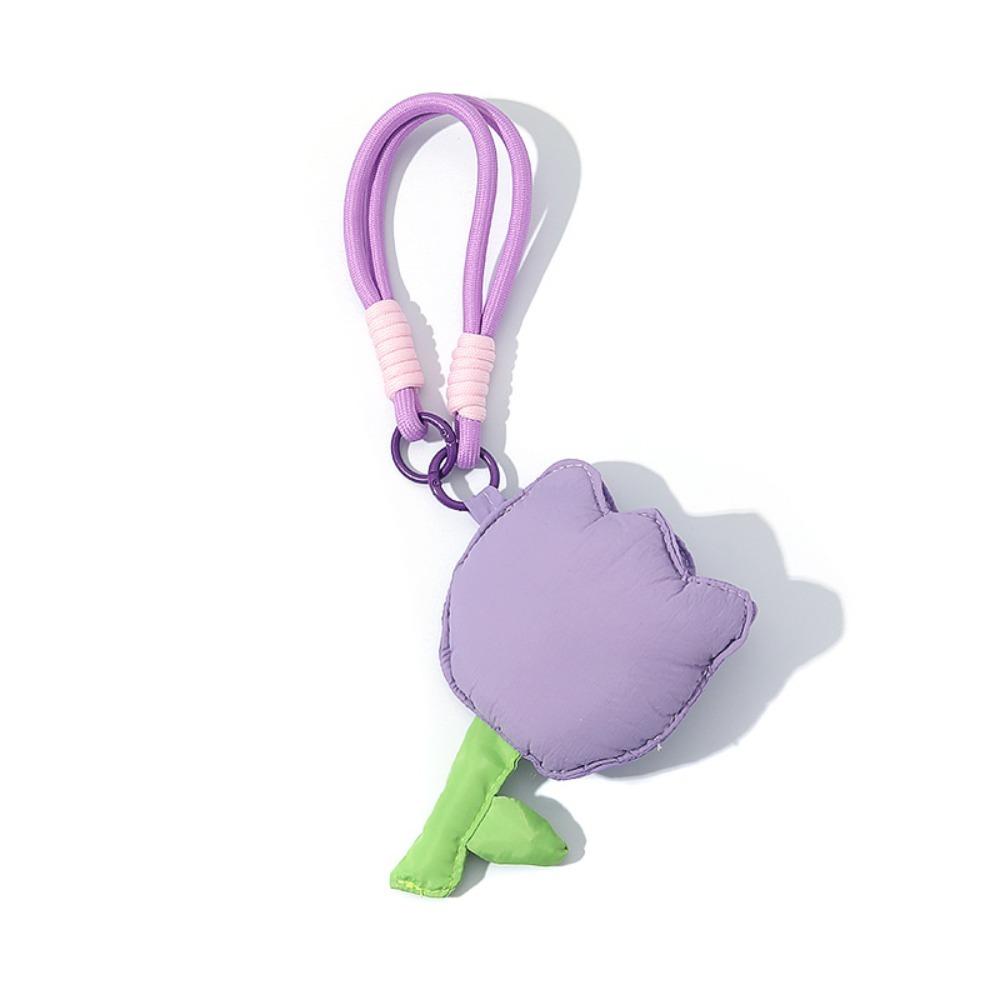 Cute Tulip Flower Tulip Coin Purse Soft Cloth with Wristband Lipstick Storage Change Pouch