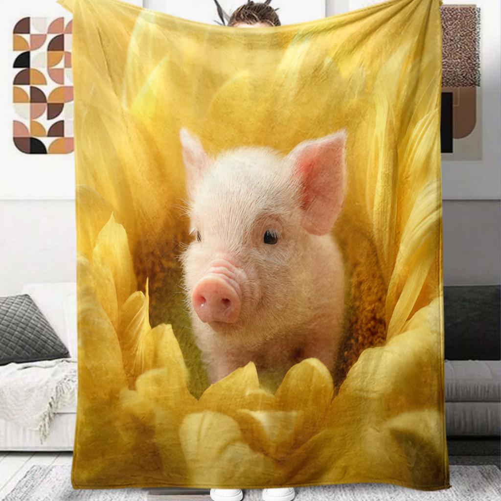 1 Stück Flanelldecke mit Cartoon-Druck, Hohe Qualität, Bequem für alle Jahreszeiten, Heimdekoration, Wärme und Komfort, Perfekt als Weihnachts- oder Geburtstagsgeschenk