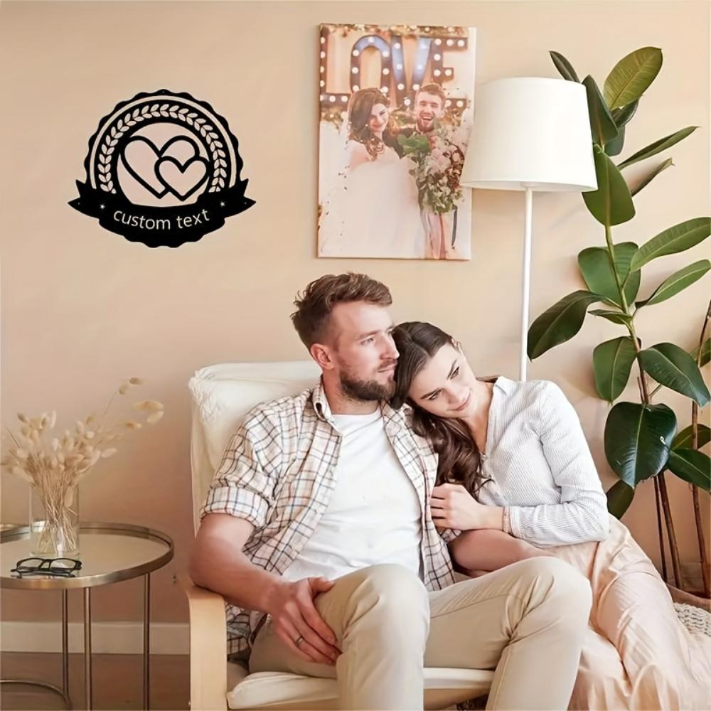 Custom Metal Wall Art Interlocking Hearts Boho Style Durable Home Decor