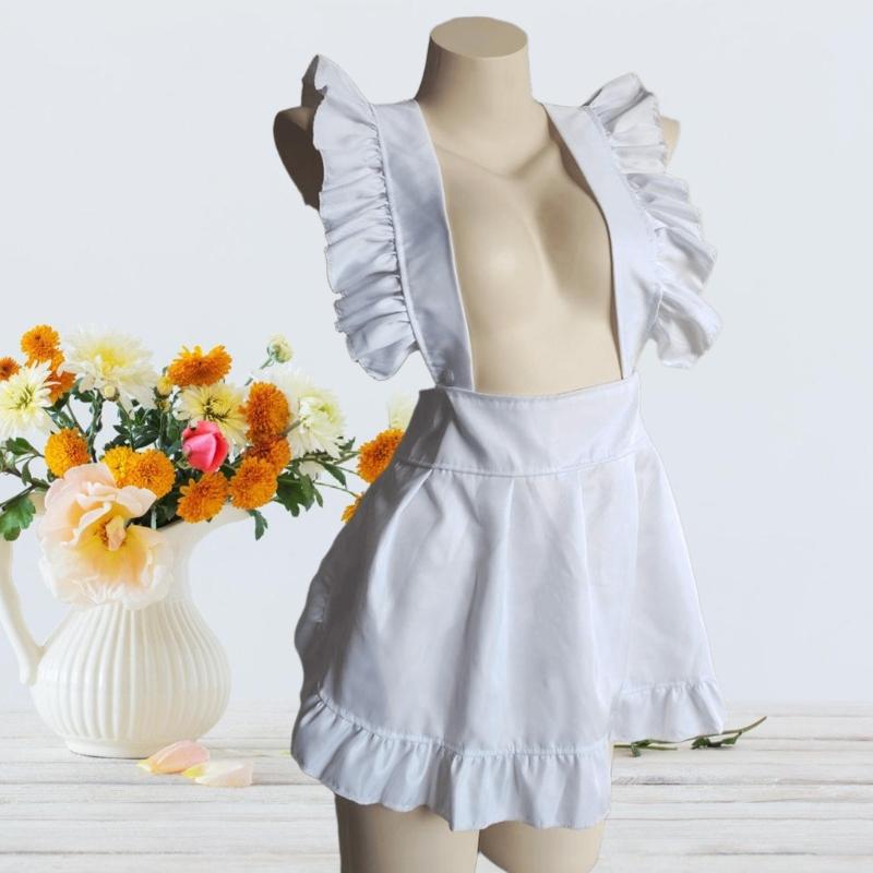 Waist Apron for Women Half Apron Maid Apron Costume, Cooking Waist Apron Ruffled Waist Apron Maid Cosplay Costume