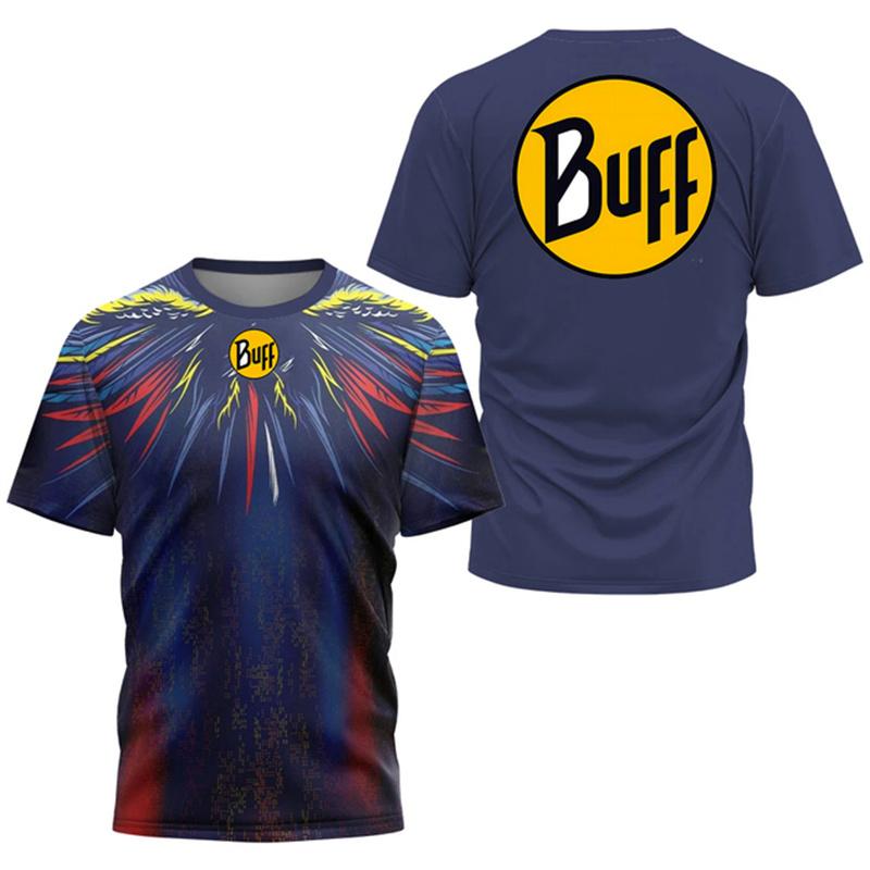 Summer Round Neck 3D BUFF Print Top Fashionable Casual Sport Short Sleeved Men's T-shirts