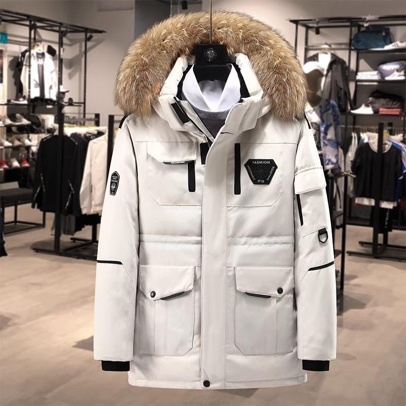 Korean running men's outdoor military clothing couple down jacket women's and men's medium and long thickened jacket