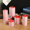 Classic European Red Large Cylinder Candle Odorless Romantic Wedding Hotel Decoration Thick Candle