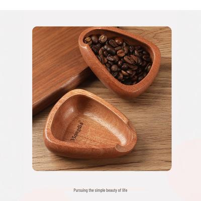 Solid Wood Anti-static Coffee Bean Tray with Spoon and Scale