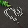 Beaded Jade Pendant Necklace with 6mm Glass Bead Cord