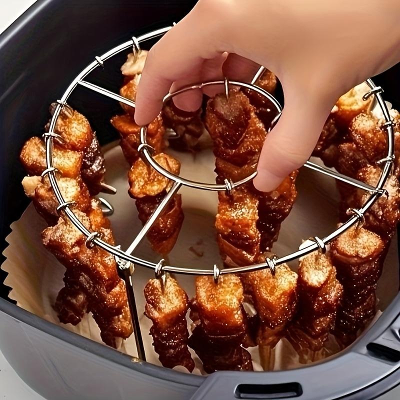 1 Set Stainless Steel Grill &Skewers, 12/24 pcs Needle, BBQ Set, Air Fryer, Oven, Grill, Skewers, Kitchen Supplies