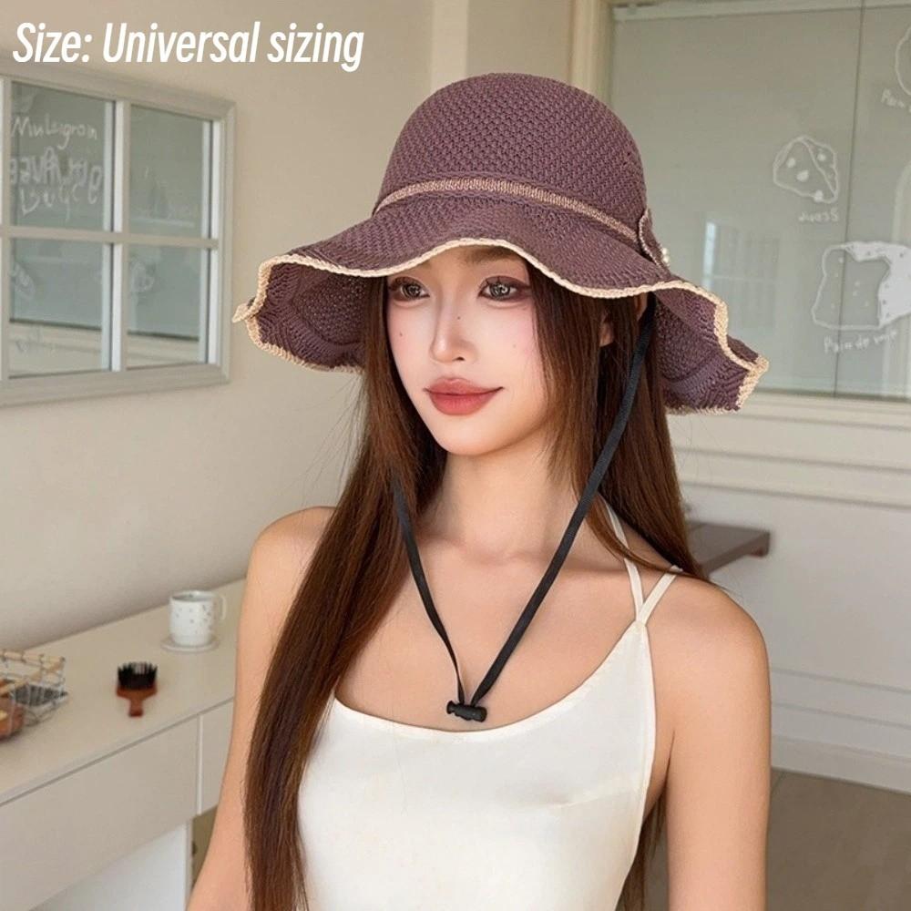 Breathable Fisherman Cap Big Brim Bucket Hat Trendy Sun Hat  for Women