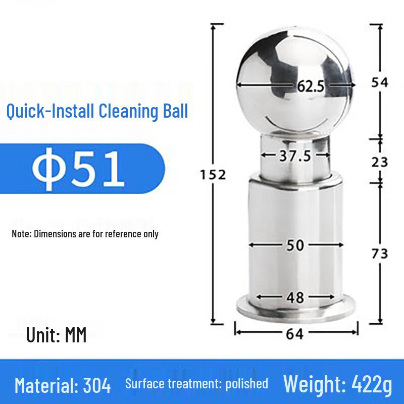 Moli 304 Stainless Steel Rotary Spray Ball