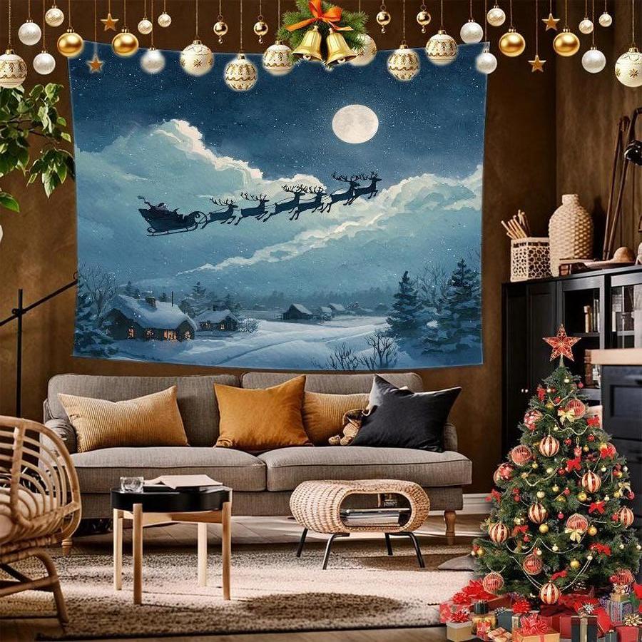 Mum Christmas Tapestry Background Cloth Hanging Cloth Bedroom Bedside Decorative Wall Cloth Rental Dormitory Tapestry