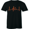Musical Notes Heartbeat T Shirt Love Music Singer Dancer Musician Gift Tee