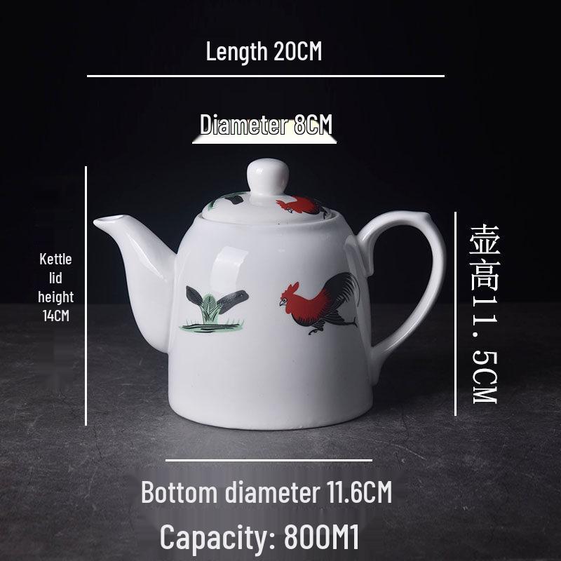 Large Ceramic White Teapot - Creative Persimmon Design for Home & Restaurant