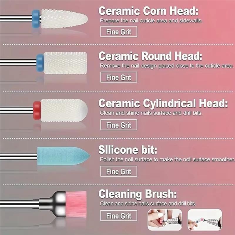 A03F-Nail Drill Bit Set  Nail Drill Bit Set For Acrylic Gel Nails And Cuticles