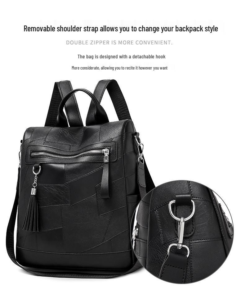 Mochila Casual Grande Capacidade Antifurto Feminina em PU - Moda 2025 para Estudantes Universitários