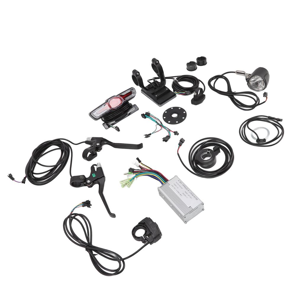 Electric Bike Conversion Kit 17A Controller GD06 Panel Headlight Taillight Thumb Throttle Brake