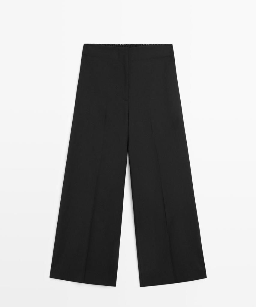 Masimodutti Wool Crop Wide Leg Pants