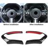 2Pcs Steering Wheel Trim, Car Panel Frame Trim Carbon Fiber Cover Trim for F20 F22 F30 F F10 F06 F15 F16