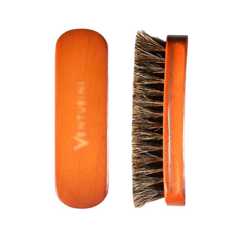 Soft Bristle Horsehair Brush for Leather Shoe Cleaning and Polishing