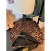 2024 European Leopard Print A-line Midi Skirt - High Waist, Slimming, Petite, Autumn Winter Style