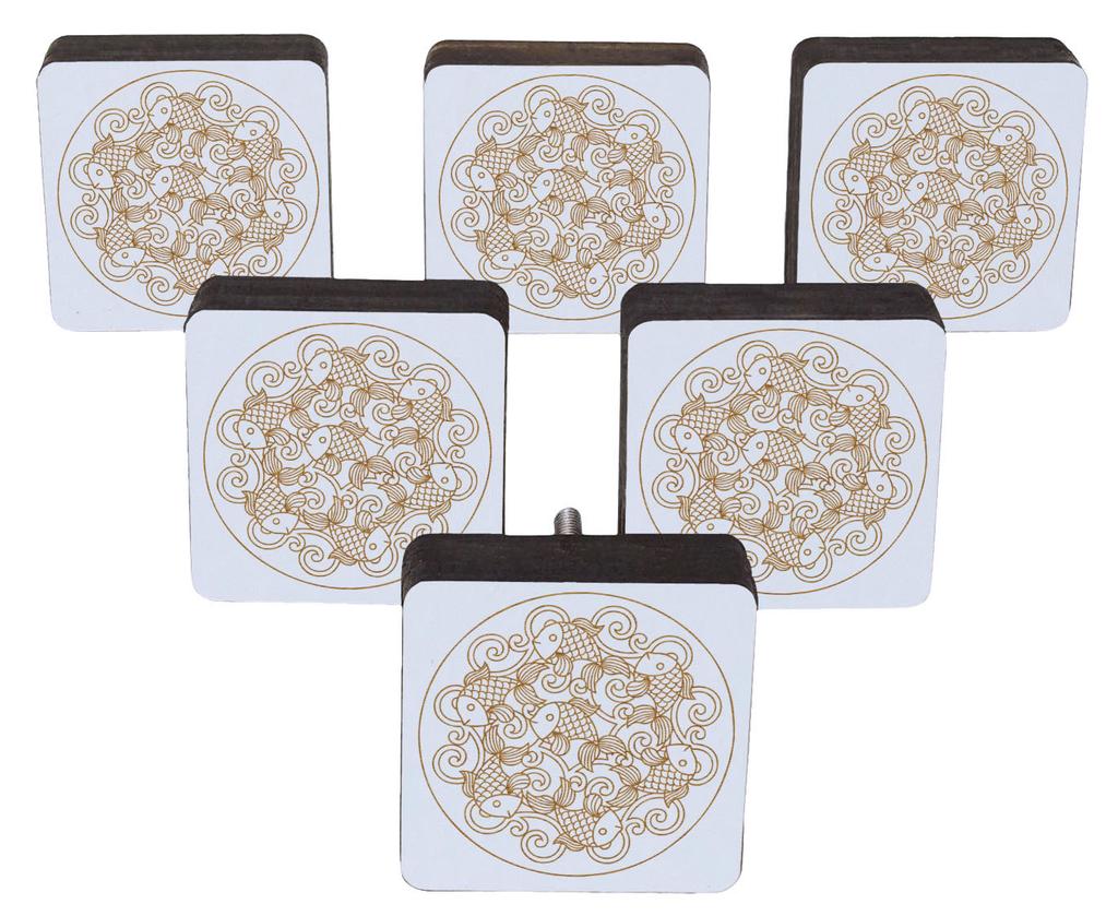 IBA Indianbeautifulart Braun Gravierte Knöpfe Packung mit 10 Hölzernen Schranktürknöpfen Schublade