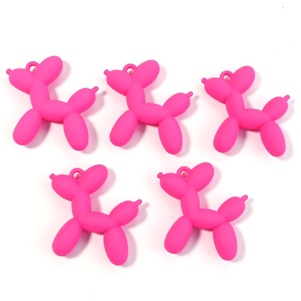 5pcs/lot Colorful Cute Acrylic Cartoon Balloon Dog Pendants For Jewelry Making DIY Bracelet Necklace Keychains Accessories