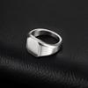 Silver Color Square Signet Ring for Men Women,Brushed Stainless Steel Ring Band Ring,Basic Chunky Ring Thumb Ring