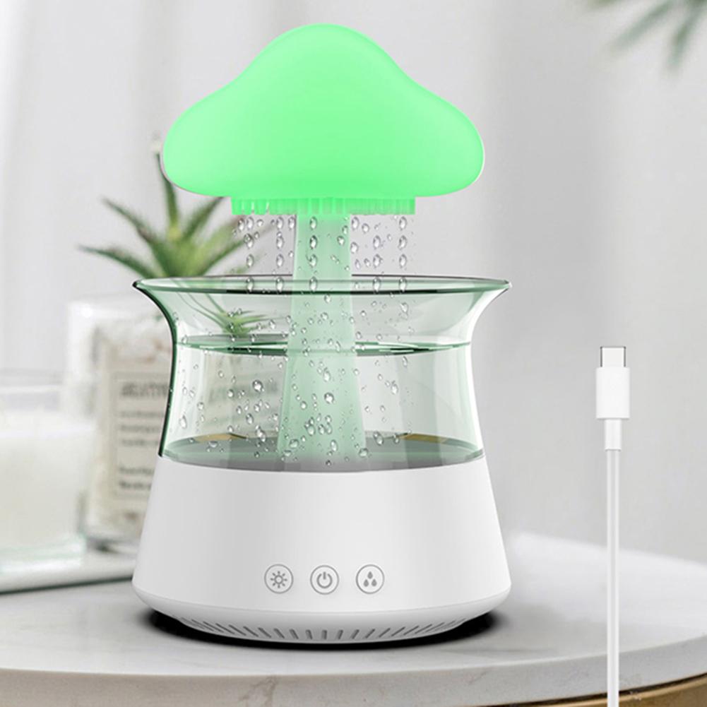 Mushroom Rain Essential Oil Diffusers Colorful Night Light Mini Aroma Diffuser Moisturize Skin Home Decor for Bedroom Kids Room