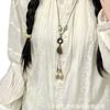 Necklace Collection New Chinese Ethnic Style Ceramic Long Sweater Chain Female Antique Pendant Accessories Female
