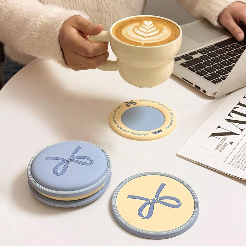 New Soft Rubber Coaster Cartoon Heat-resistant Non-slip Coaster Creative Breakfast Cup Thermal Insulation Pad Six-piece Set