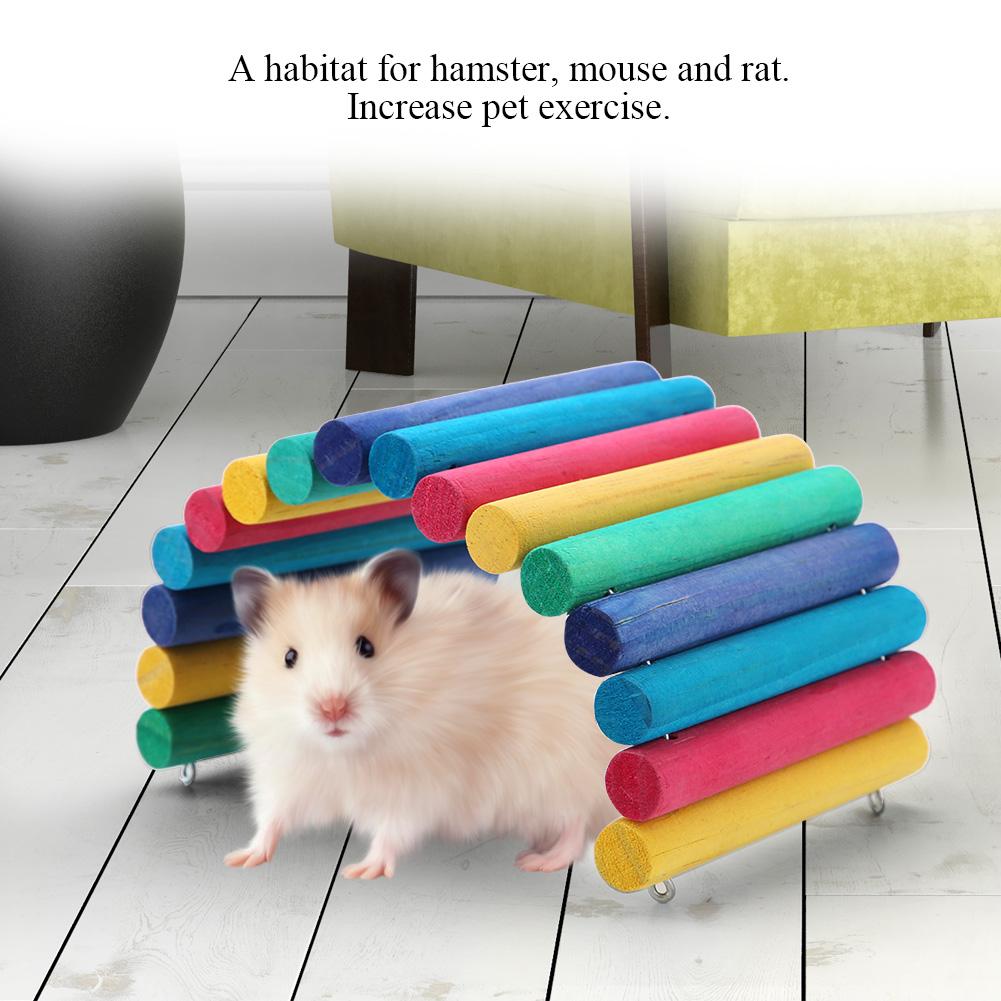 Wooden Ladder Bridge Hamster Mouse Rat Rodents Toy Small Animal Chew Toy