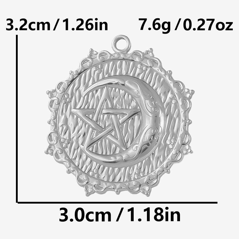 5pcs/Lot High Quality Steel Color Pentagram Star Sun Stainless Steel Pendant For Jewelry Making Supplies Handmade Bracelet Charm
