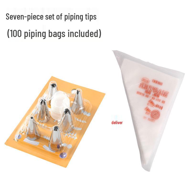 Disposable Pastry Bag with Stainless Steel Tip for Baking and Cake Decorating
