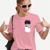 Maglietta Divertente per Donne Adolescenti T-shirt Abbigliamento Vintage Streetwear Uomo Tasca Intelligenza Fumetto Quotidiano Stile Harajuku Moda
