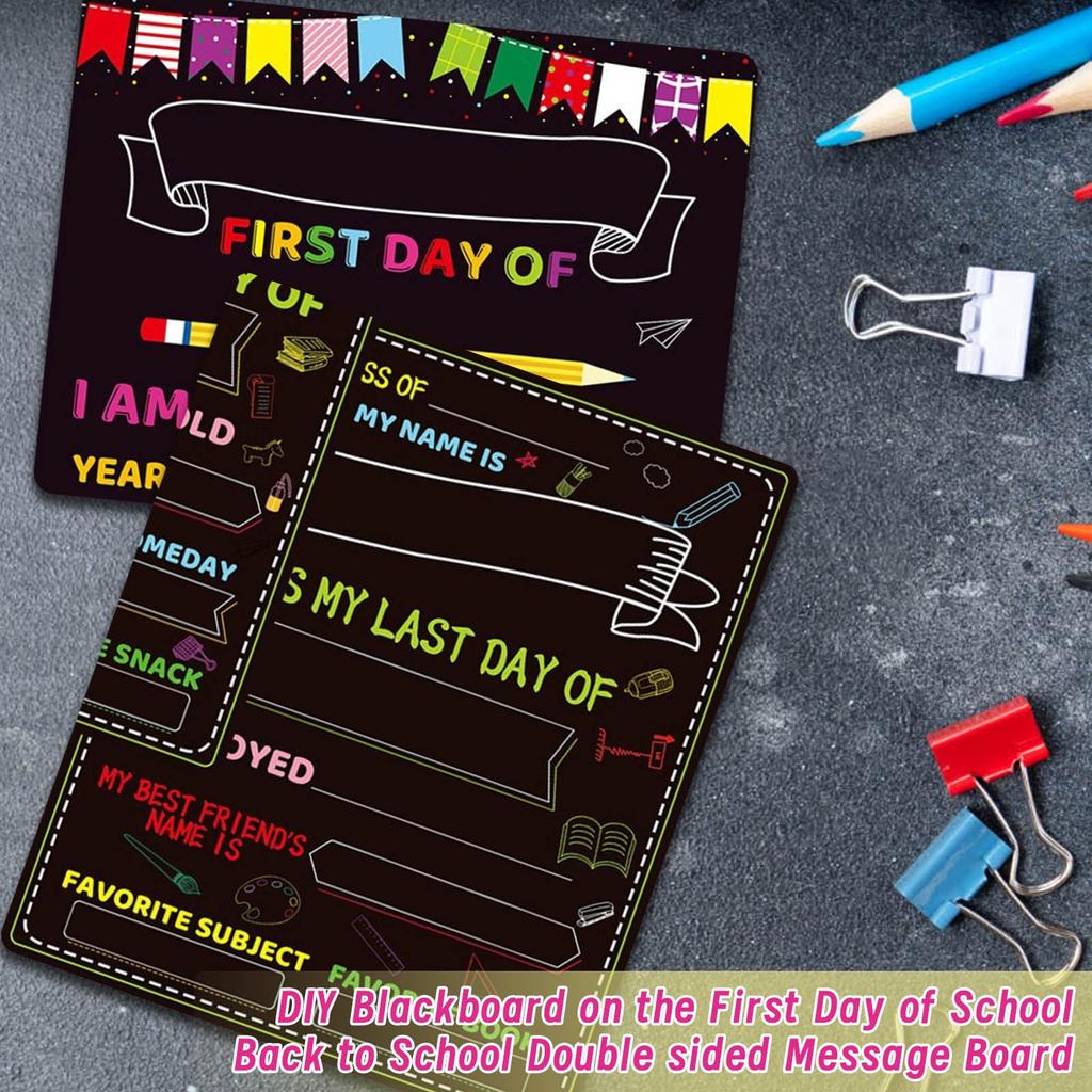 First Day Of School Diy Small Blackboard Back To School Day Double-Sided Message Board Photo Decoration Hanging Sign