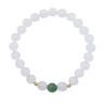 Hetian Jade Bracelet with Round Beads In White and Light Green, Simple and Elegant, a Gift for Women