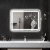 Bathroom Mirror with LED Lighting, Anti-Fog Pad, 3 Adjustable Colors, Silver