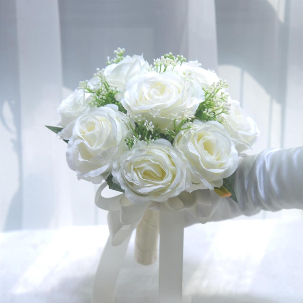 European Style Bridal Bouquet - Artificial Wedding Photography and Home Decoration Flowers