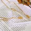 Han Chao Niche Design Sense Collarbone Chain Gold Brick Letter Pendant Necklace Female Hip Hop Cold Wind Neck Chain P134