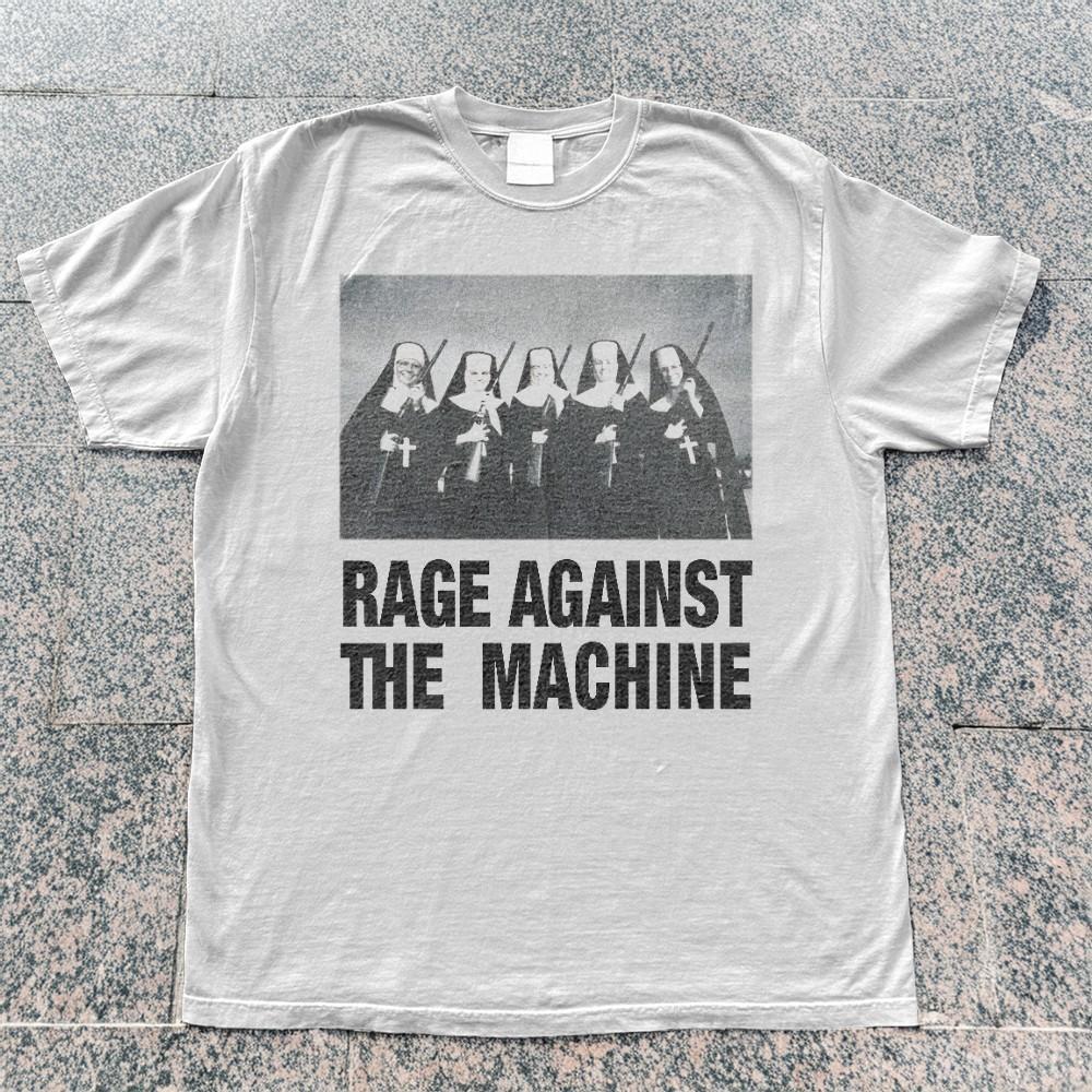 

Rage Against The Machine Nuns And Guns White Classic Unisex TShirt Size S5XL Unisex T-Shirt XXXXL