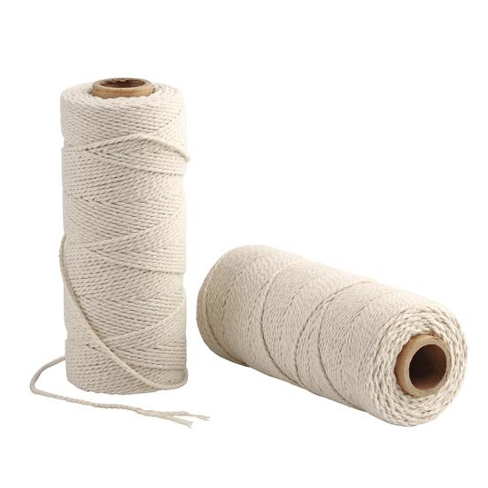 1 Roll DIY Cotton Thread Natural Material Soft Touch Cuttable Good Strength No Odor Binding Anti-break Crocheting