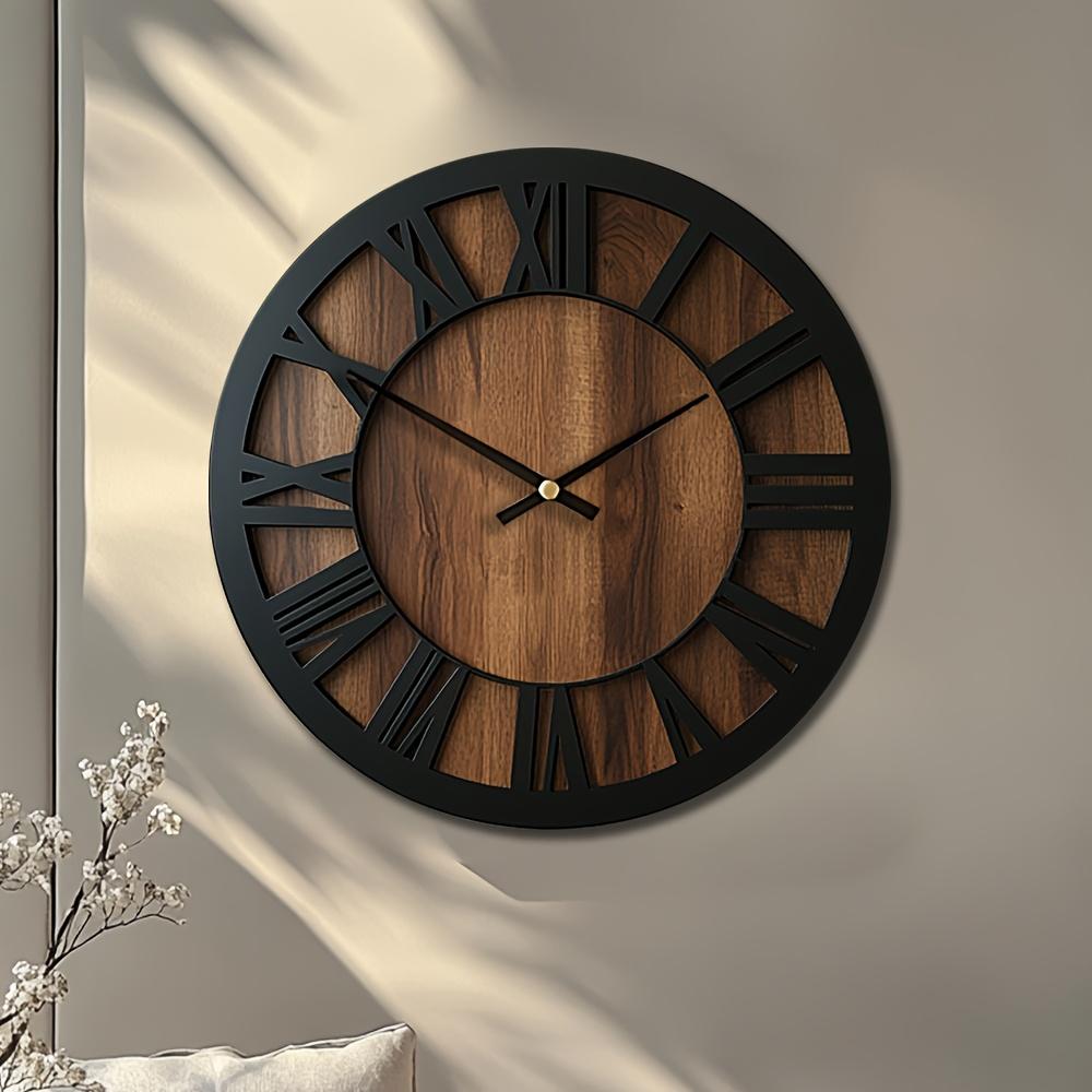 Vintage Wooden Wall Clock | Silent & Decorative | 3 Sizes Available | Perfect for Living Room & Office
