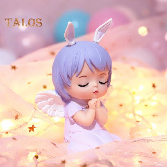 Engelsmädchen-Statue, Hasenohren, Kuchendekoration, Vinyl, neuartige Cartoon-Engelsmädchen-Statue, Tischdekoration, Heimbedarf