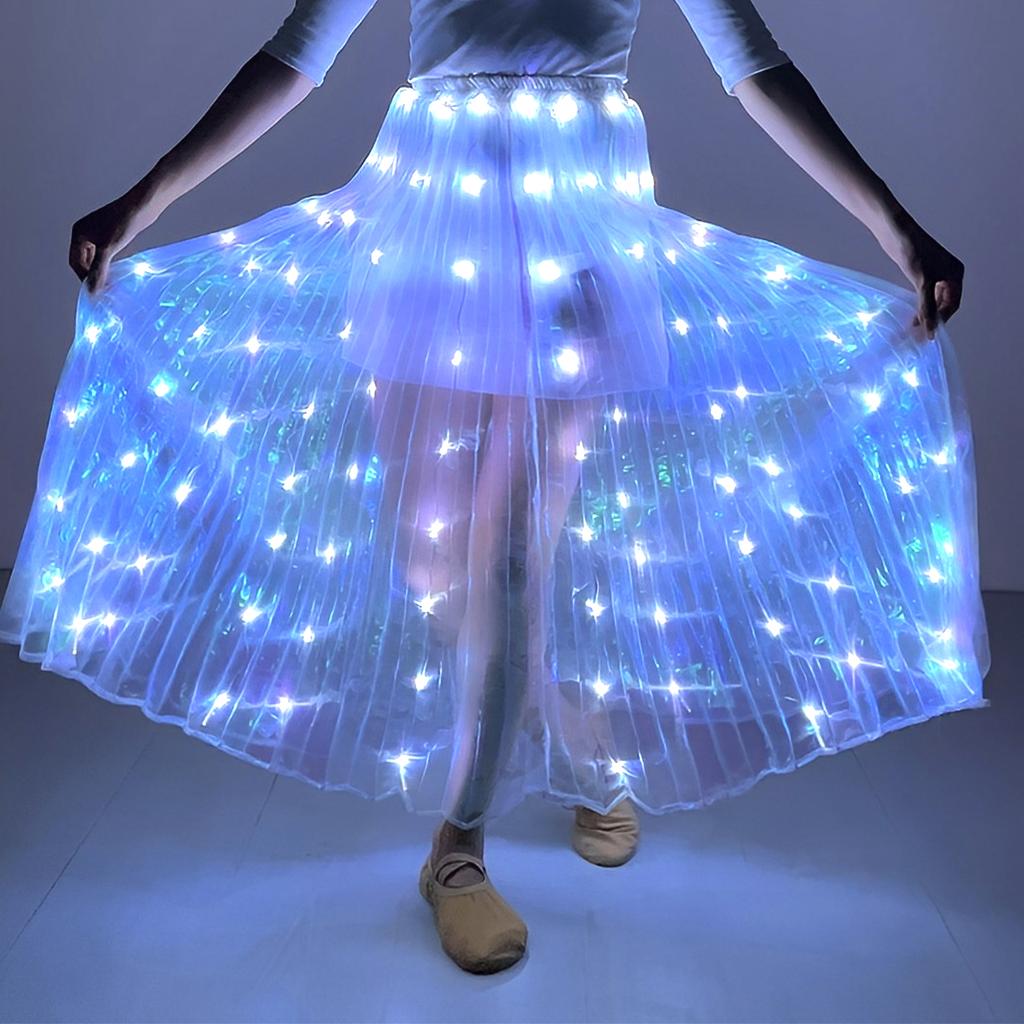 LED Glowing Light Skirt Adult Fancy Ballet Dancewear Christmas Party Costume Ball Performance Light Up Gown Luminous Clothing